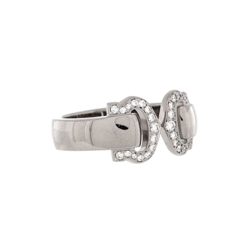 Cartier Vintage C de Cartier Ring 18K White Gold with Diamonds - - Picture 4 of 4